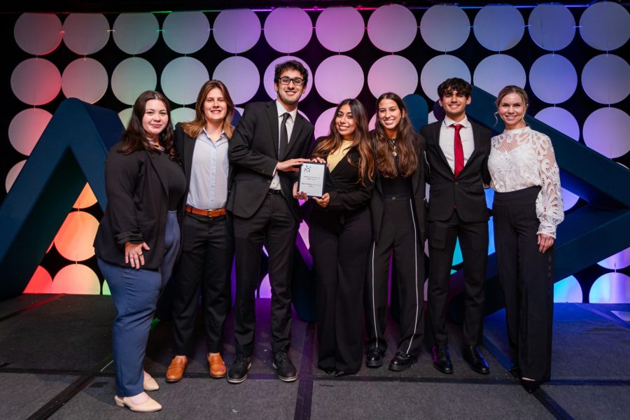 ama students receiving award for top 5 collegiate chapter