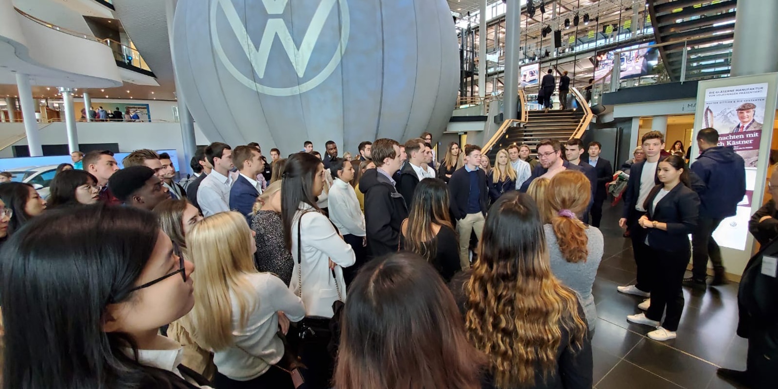 A group of students from UF Warrington's MSM program tour Volkswagen's corporate location during a Global Immersion Experience