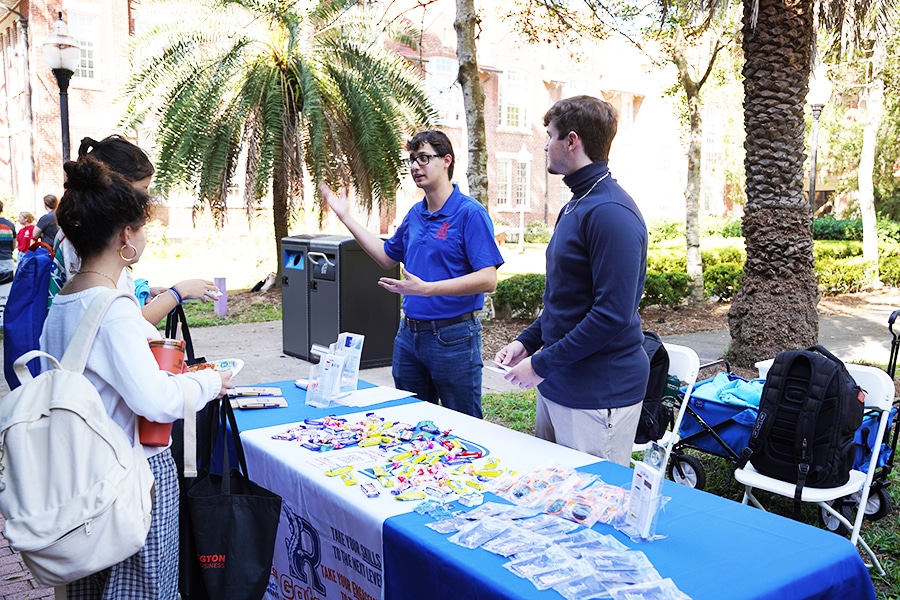 Gator Ready Student Ambassadors promoting at a tabling event. 