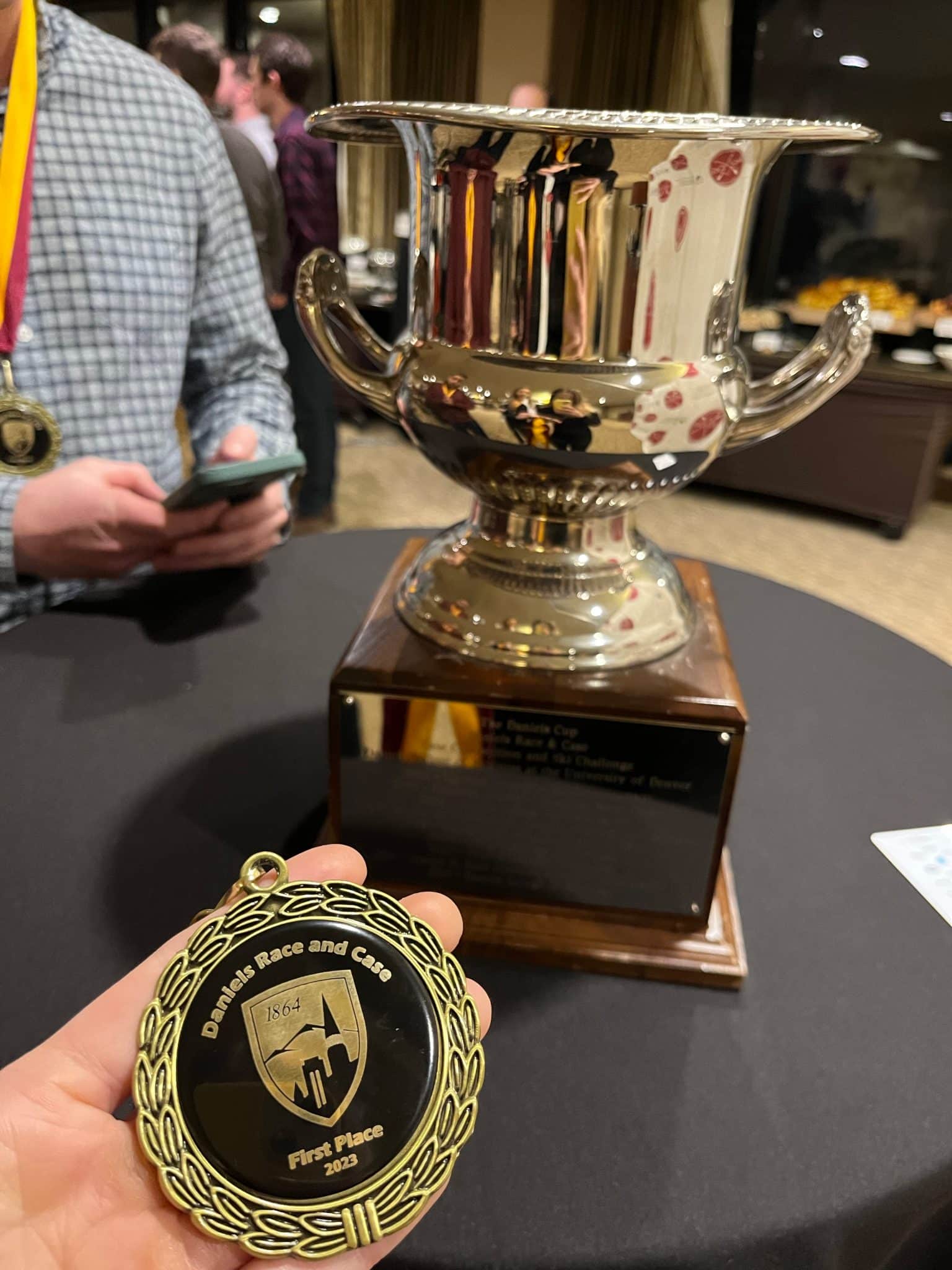 First place medal and trophy.